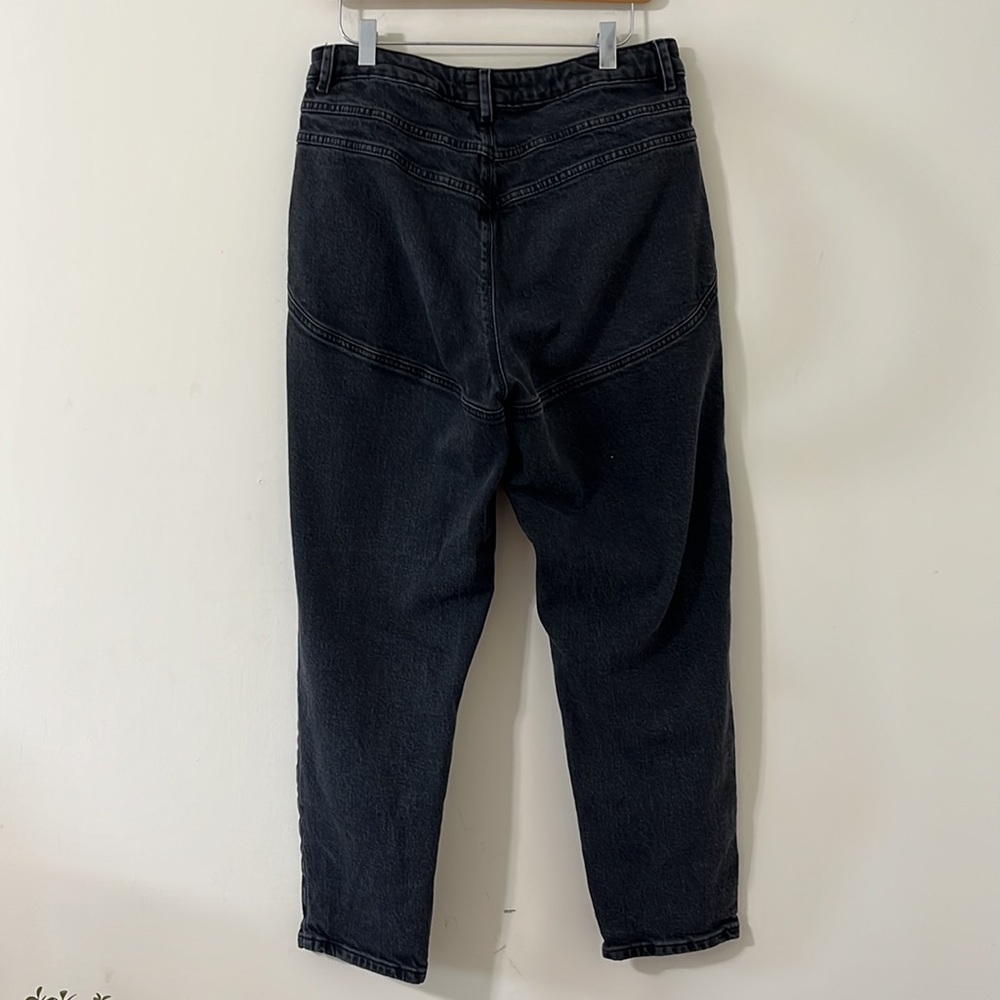 ASOS Black Slouchy High Rise Straight Leg Denim Jeans Size 34/28 Petite - Picture 5 of 7